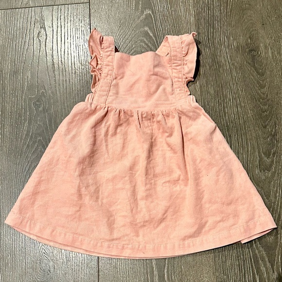 Angel Dear Other - Angel Dear Pink Corduroy Ruffle Baby Dress